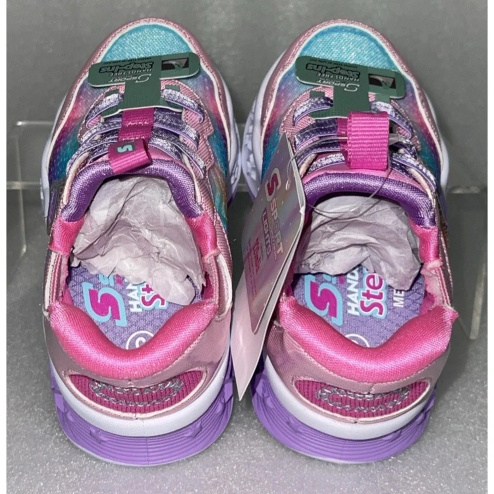 S Sport By Skechers Olive‎ Sneakers Light Up Stretch Laces Toddler Girls Size 5